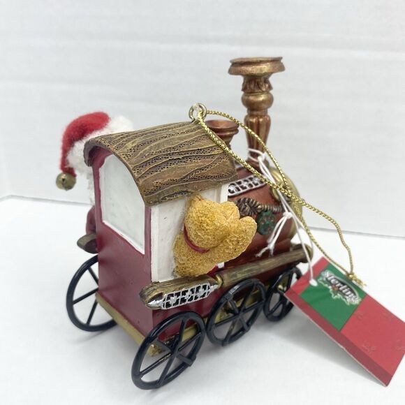 Sterling Ornament Santa Claus and Bear On Train Resin Heavy-weight - Picture 9 of 10